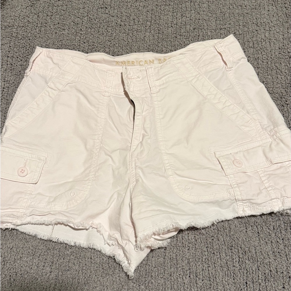 American Eagle Outfitters Women's Light Pink Cargo Shorts